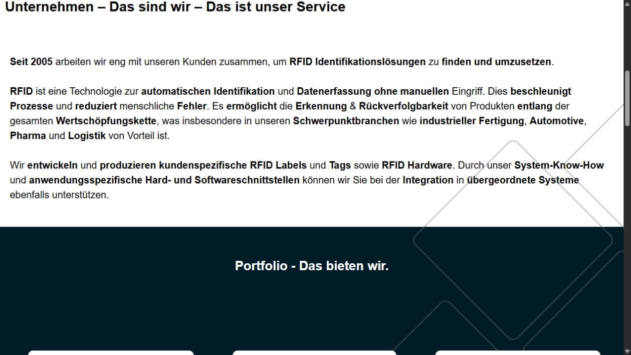 Unternehmensvorstellung von GERA-IDENT mit mehr als 20 Jahren RFID-Erfahrung