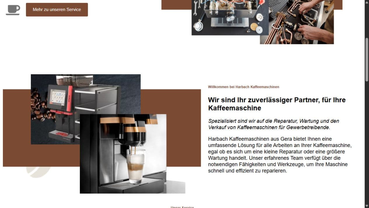 Unternehmensvorstellung von Harbach als Partner für professionelle Kaffeemaschinen
