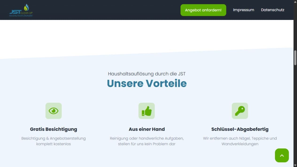 Vorteilsbereich von JST für professionelle, diskrete und faire Haushaltsauflösungen