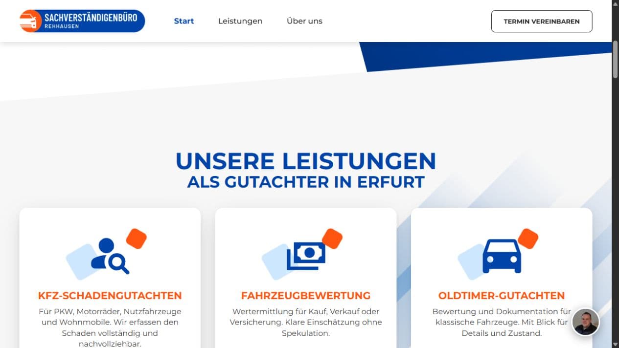 Leistungsübersicht für Schadengutachten, Fahrzeugbewertung und Oldtimer-Gutachten in Erfurt