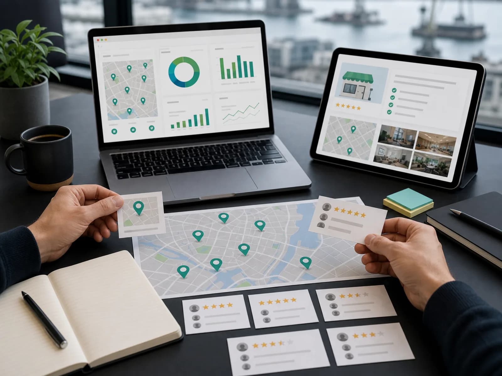 Local SEO Analyse und Bewertungsmanagement Local SEO Beratung mit Karten-Rankings, Bewertungen und lokalen Profilen